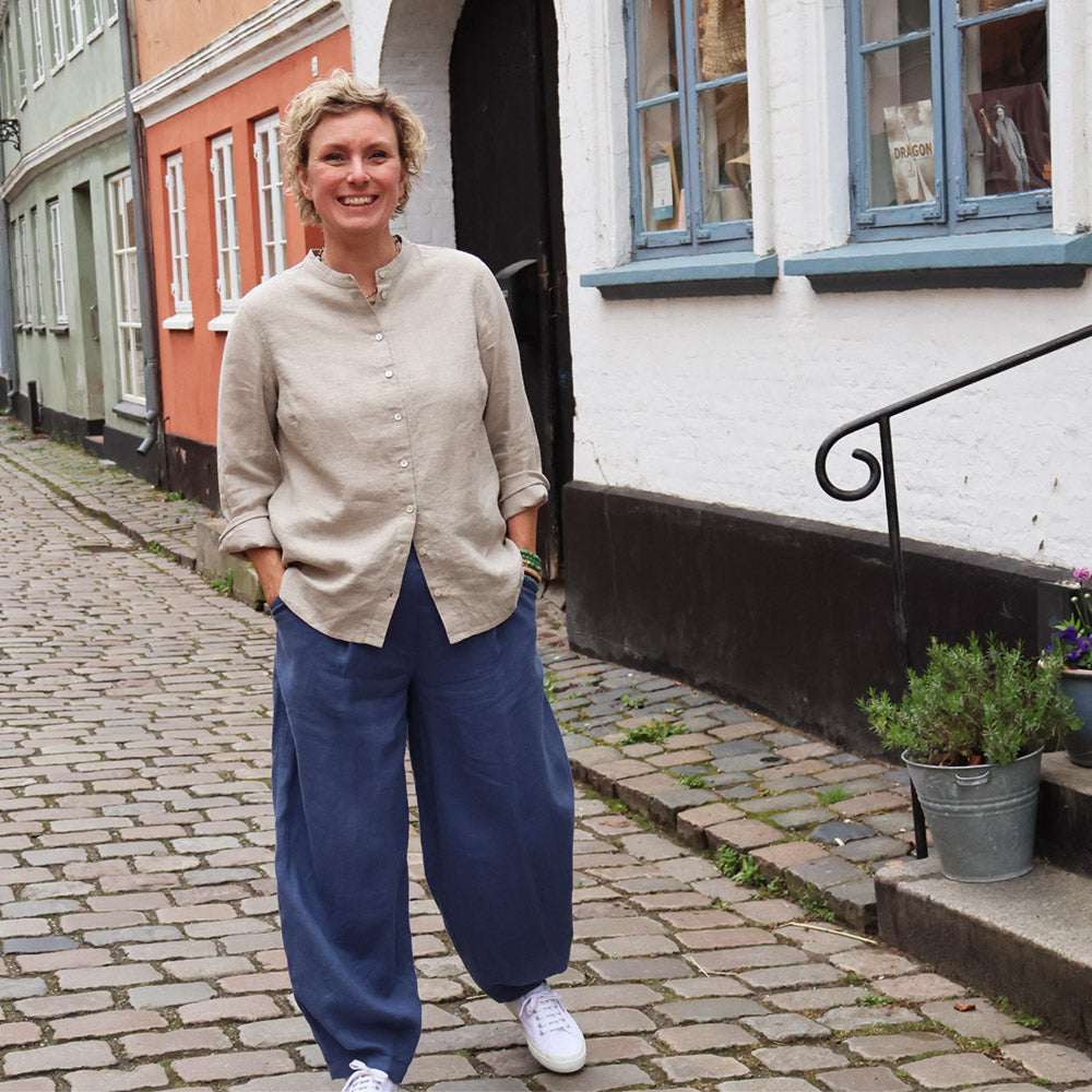 bondeskjorte i hør dame