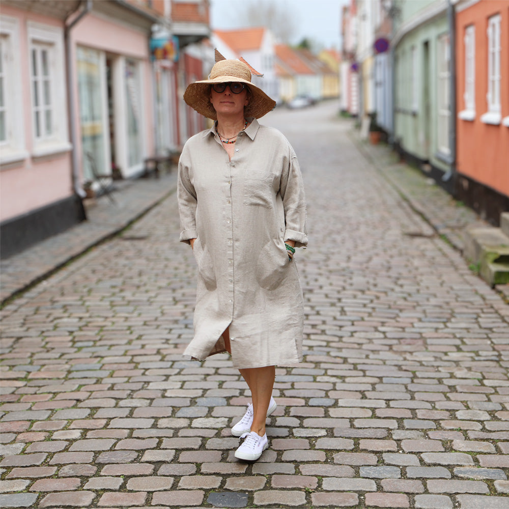 DORA | Skjortekjole i hør | Mange Farver