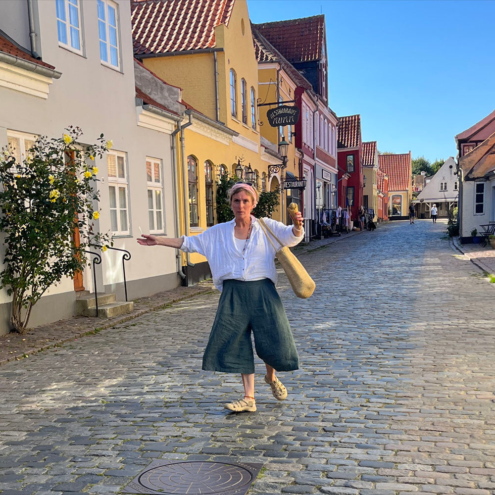 buksenederdel i linen