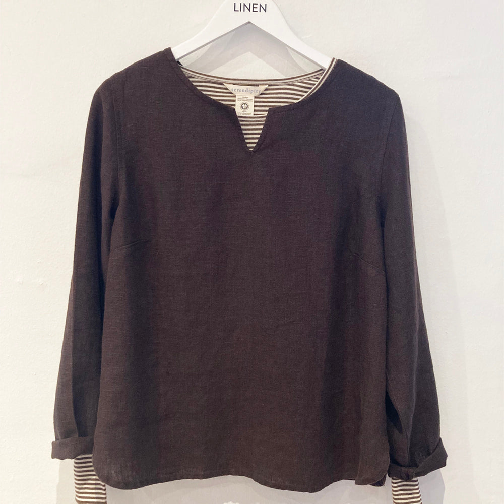 hørbluse i brun