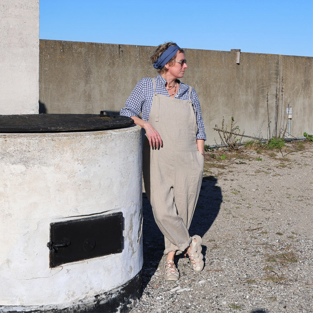 Overalls i hør sand