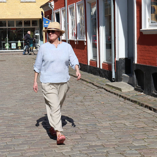 EMMA | Hørbluse dame med 3/4 ærmer